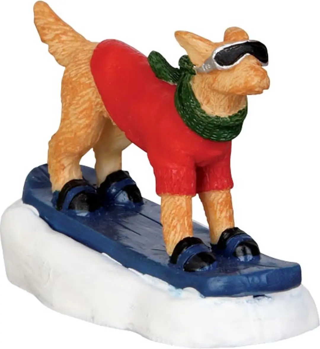 Lemax Snowboarding Dog