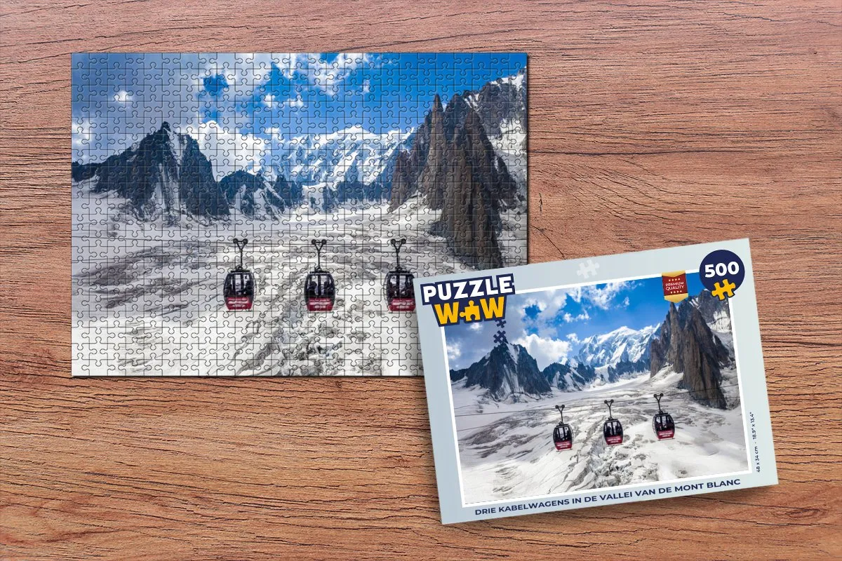 PuzzleWow Mont Blanc Kabelwagens Legpuzzel 500 Stuks - Multicolor