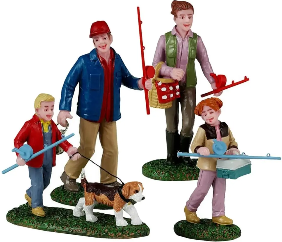 Lemax Family Fishing Day - Set van 4