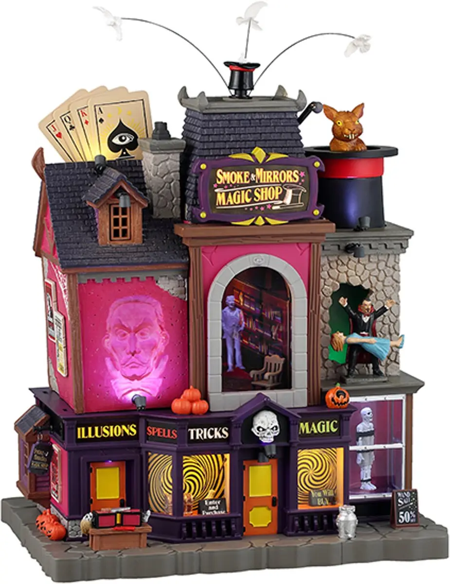 Lemax Spooky Town Smoke & Mirrors Magic Shop