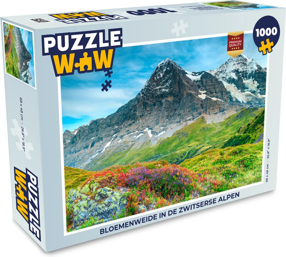 PuzzleWow Bloemenweide Zwitserse Alpen Legpuzzel 1000 Stuks
