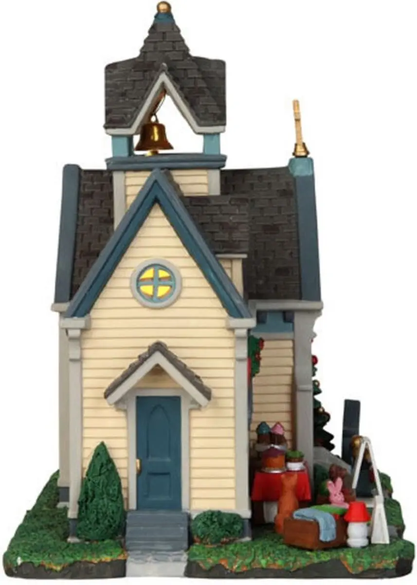 Lemax Village Church - Geel/Grijs/Blauw