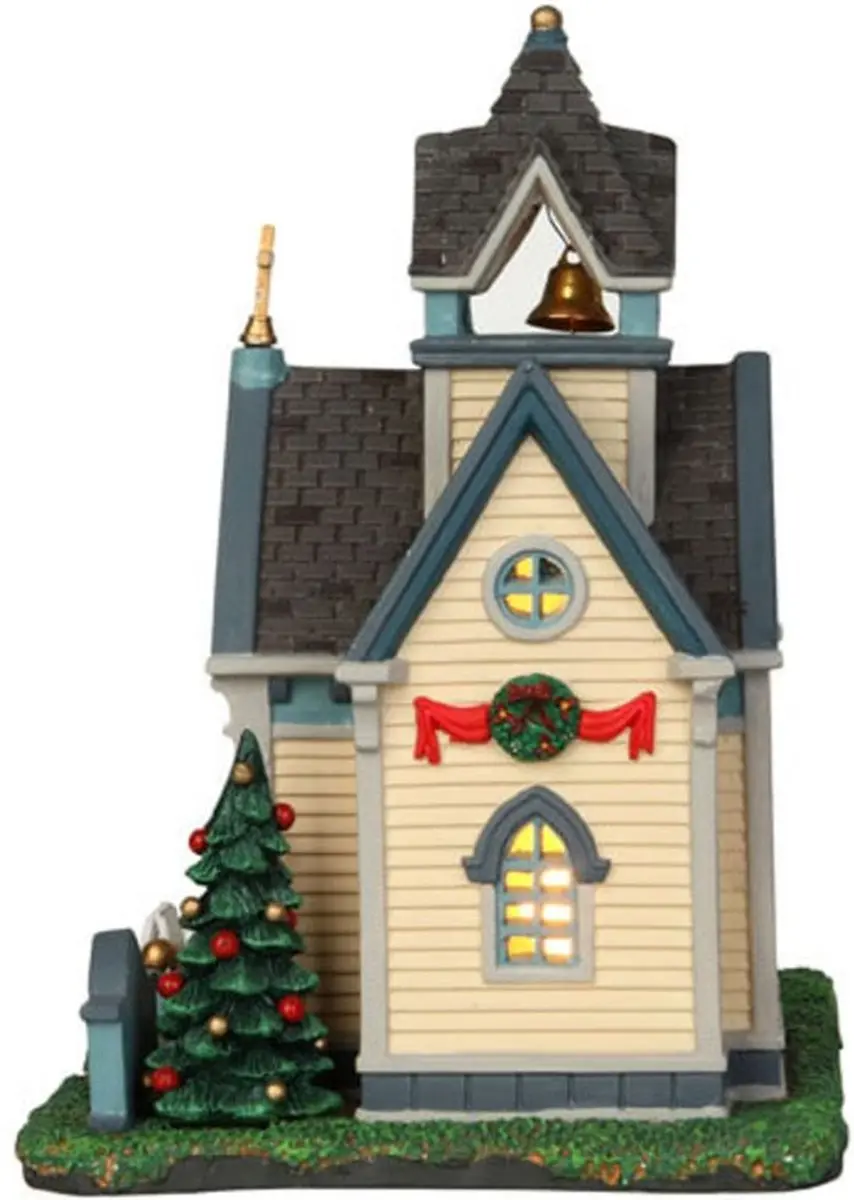 Lemax Village Church - Geel/Grijs/Blauw
