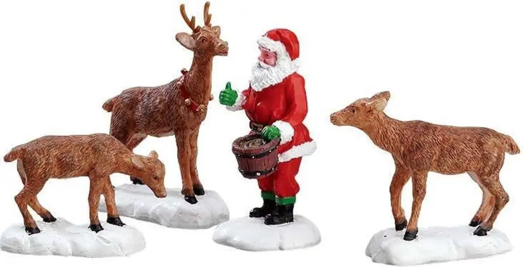 Lemax Santa Feeds Reindeer Kersthuisjes