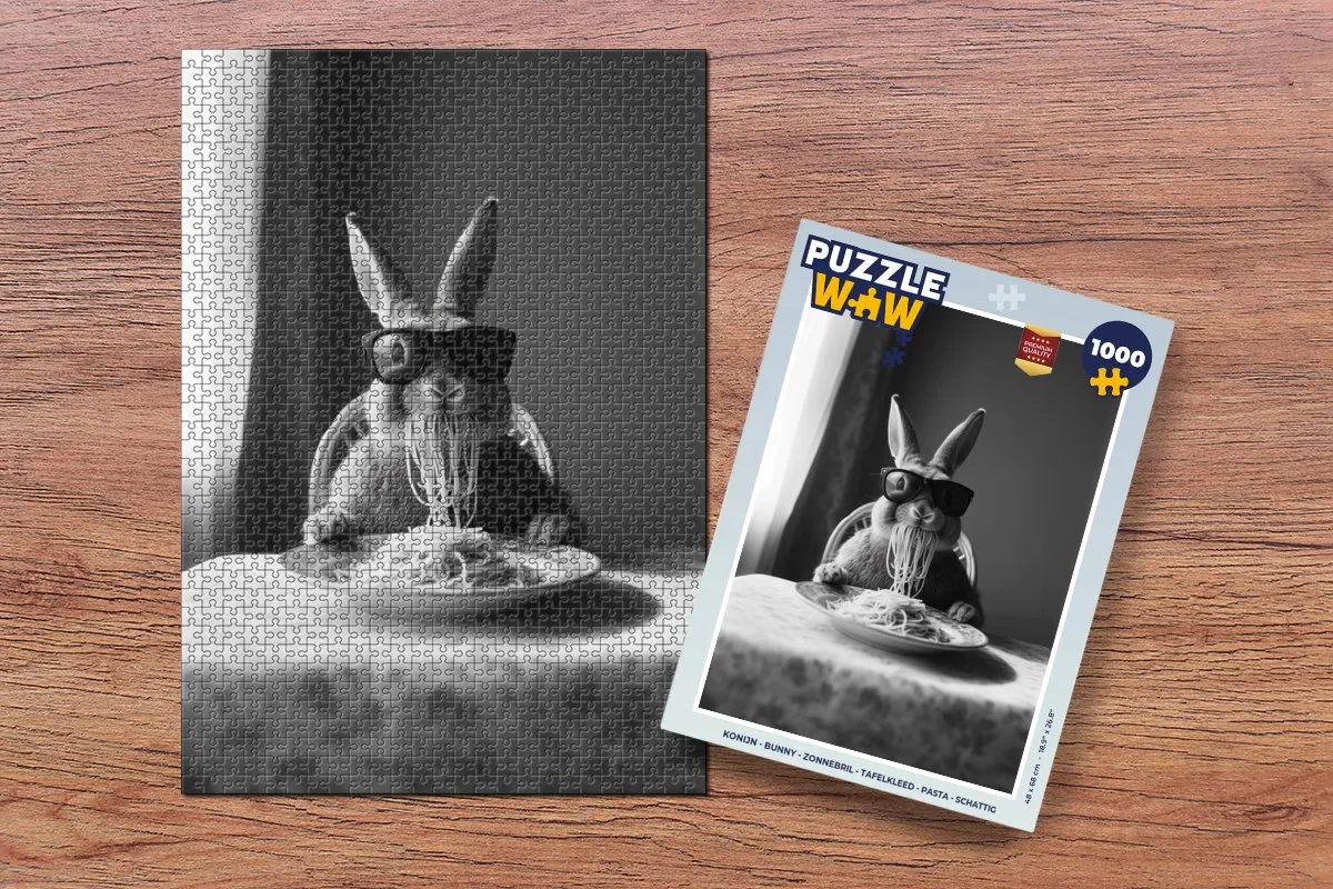 PuzzleWow Bunny Legpuzzel 1000 Stuks - Konijn