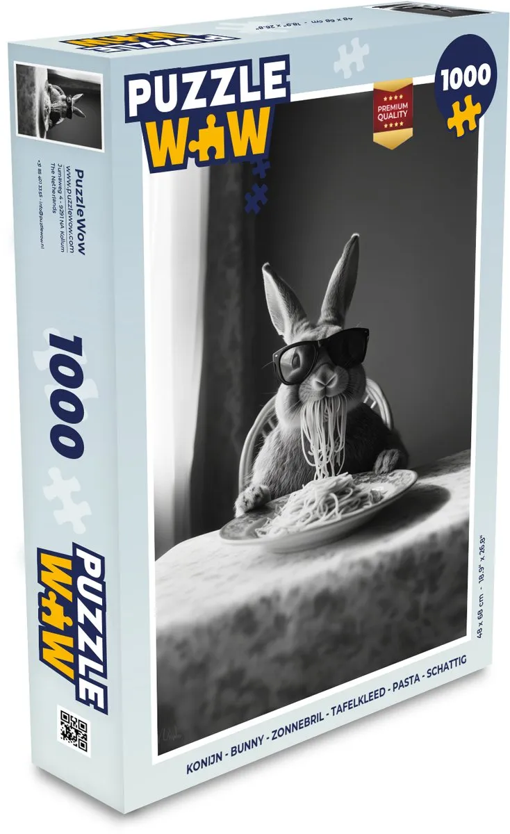 PuzzleWow Bunny Legpuzzel 1000 Stuks - Konijn