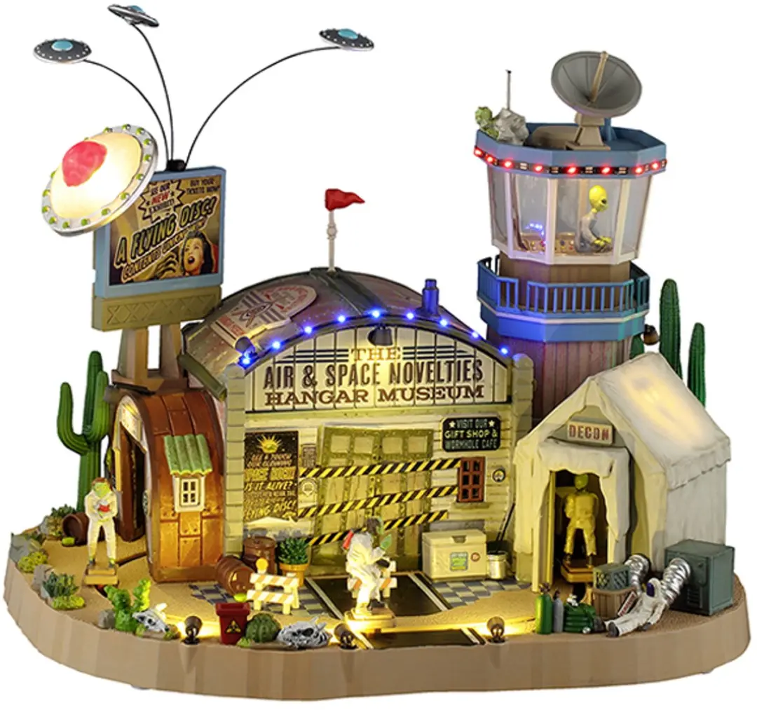 Lemax Spooky Town Air & Space Novelties Hangar Museum