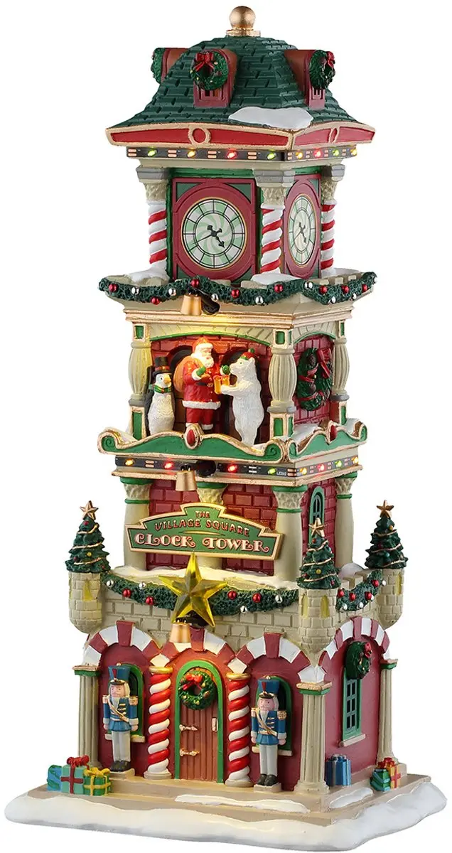 Lemax The Village Square Clock Tower - Santa's Wonderland 2025 - Mehrfarbig