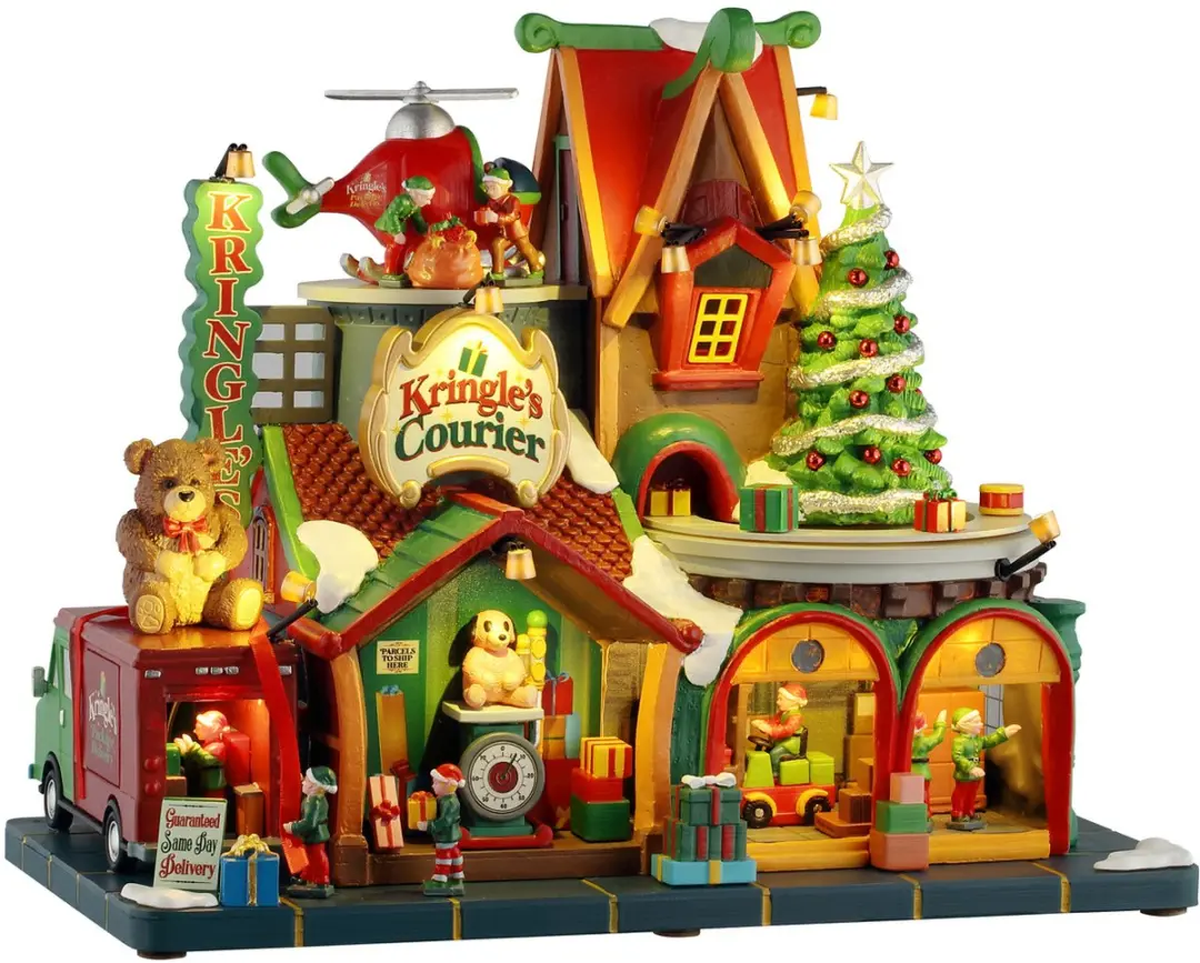 Lemax Kringle's Courier Santa's Wonderland 2025 - Bewegend Kersthuisje - Meerkleurig