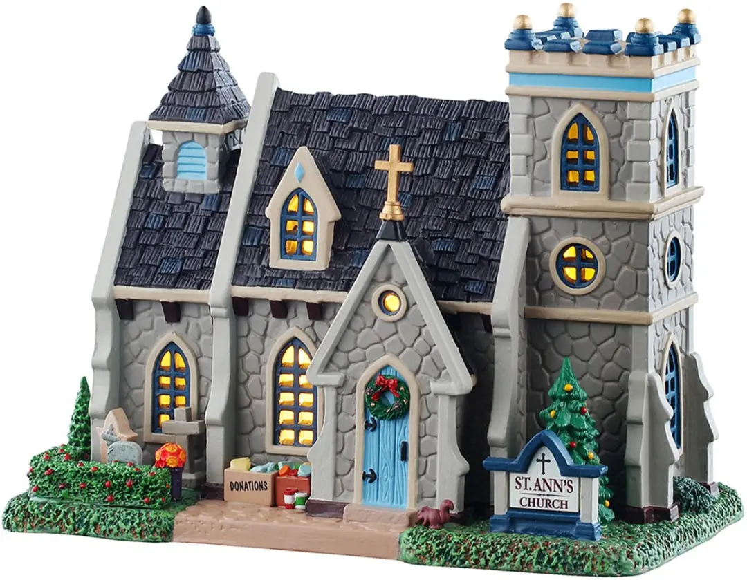Lemax St. Oswald's Church - Grijs/Blauw