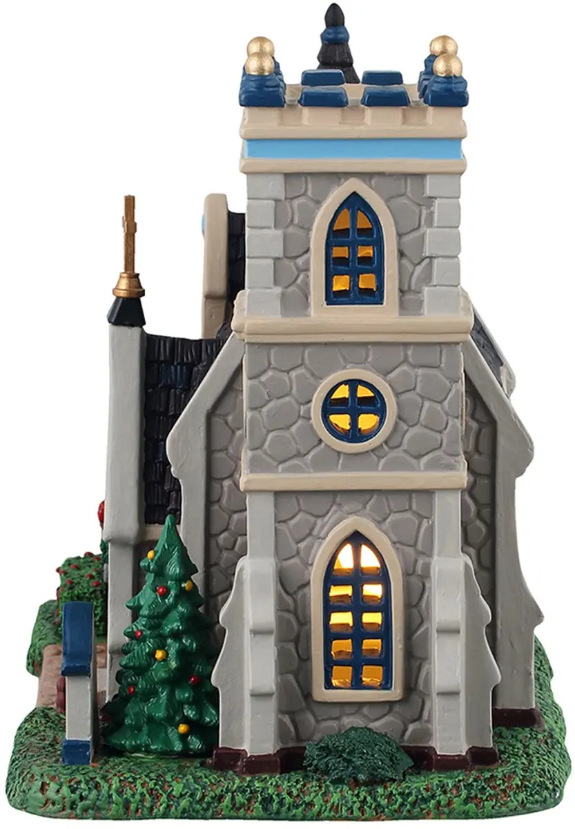 Lemax St. Oswald's Church - Grijs/Blauw