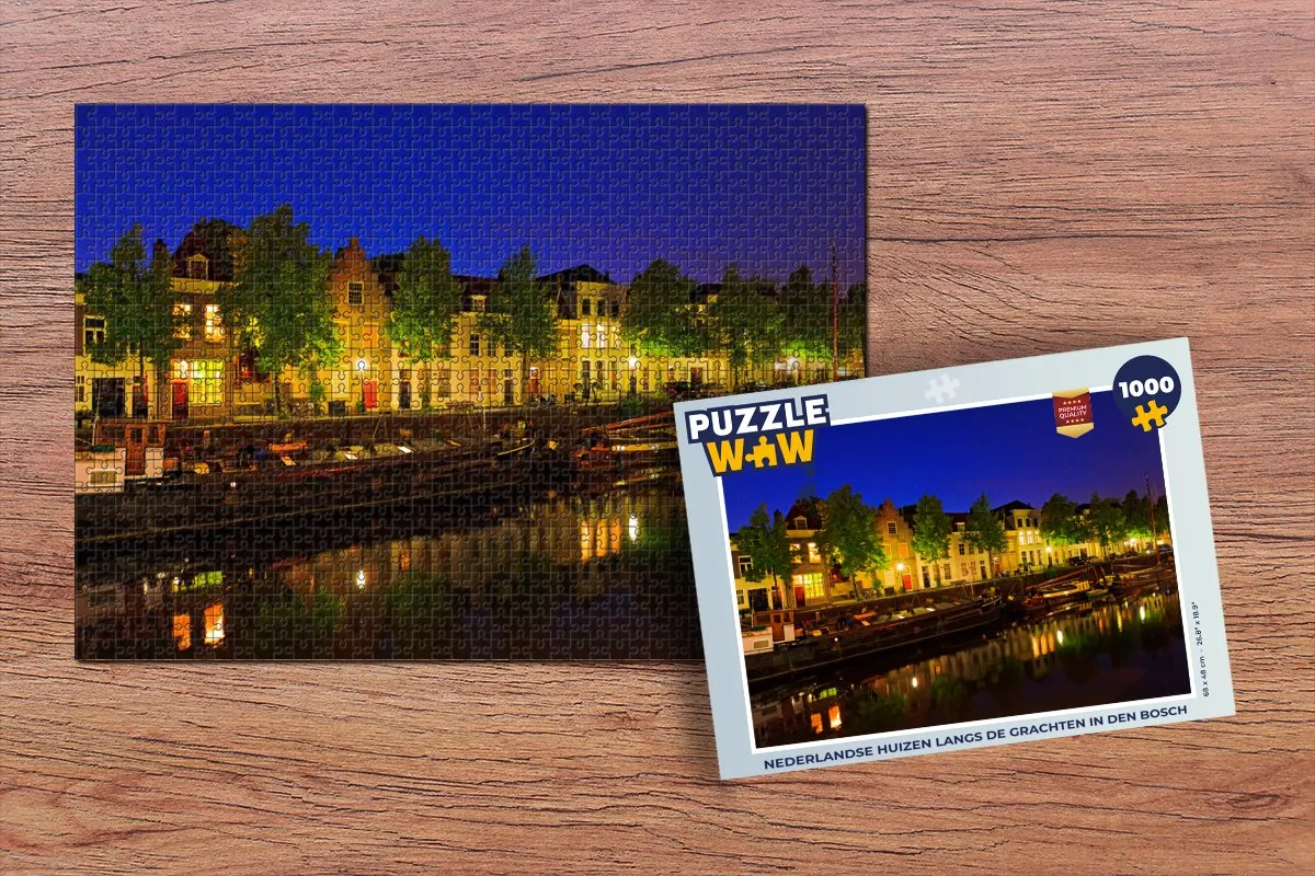 PuzzleWow Nederlandse Huizen Grachten Den Bosch Legpuzzel 1000 Stuks - Multicolor