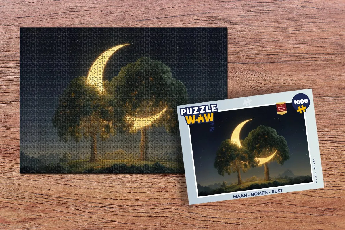PuzzleWow Maan - Bomen Legpuzzel 1000 Stukjes