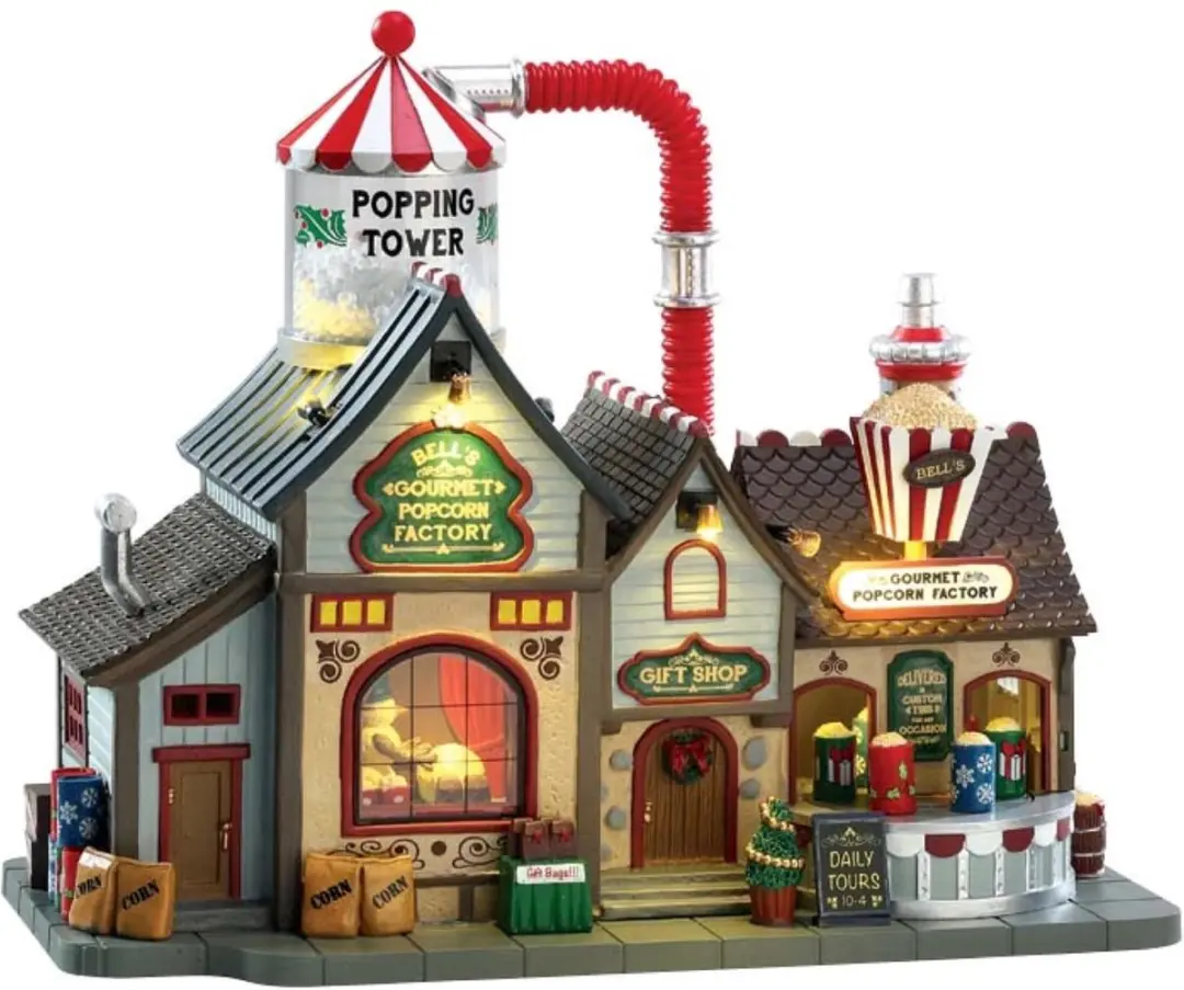 Lemax Bell's Gourmet Popcorn Factory Verlicht Gebouw