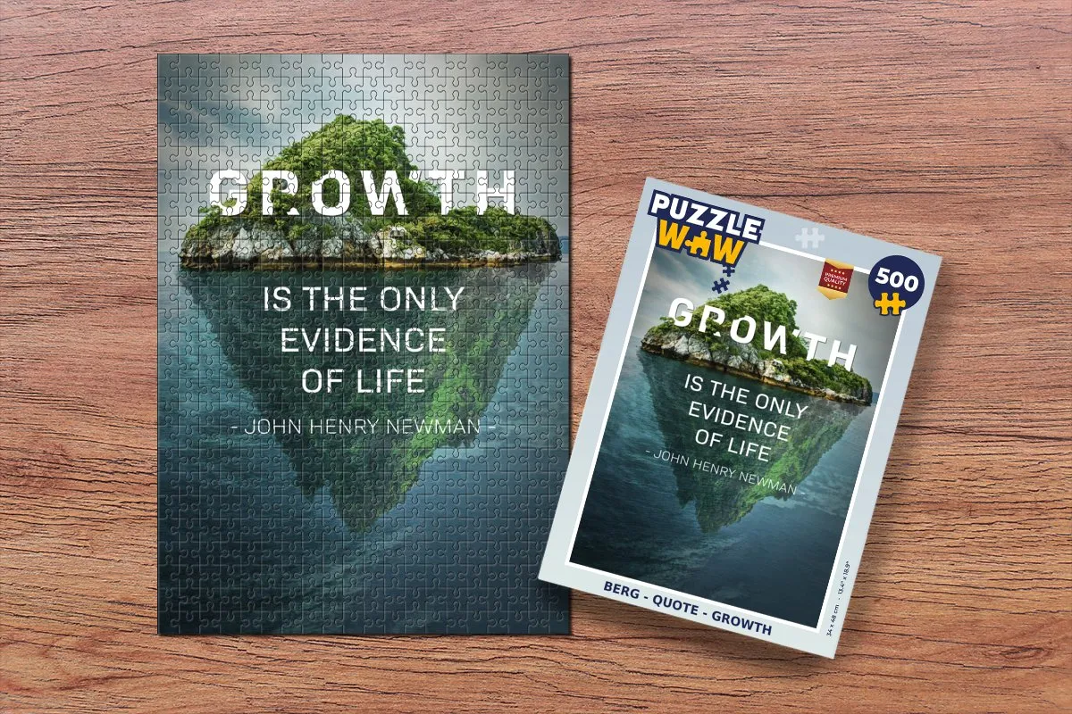 PuzzleWow Quote Growth Legpuzzel 500 Stuks - Multicolor