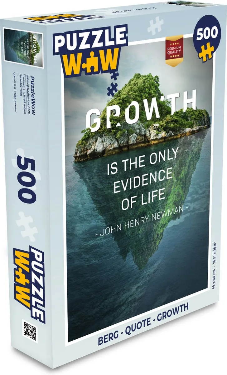 PuzzleWow Quote Growth Legpuzzel 500 Stuks