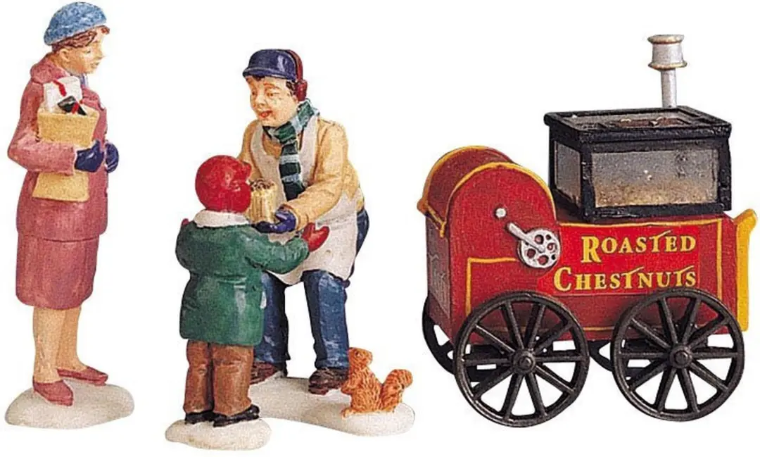 Lemax Roasted Chestnut Stand - 4 Stuks - Mix