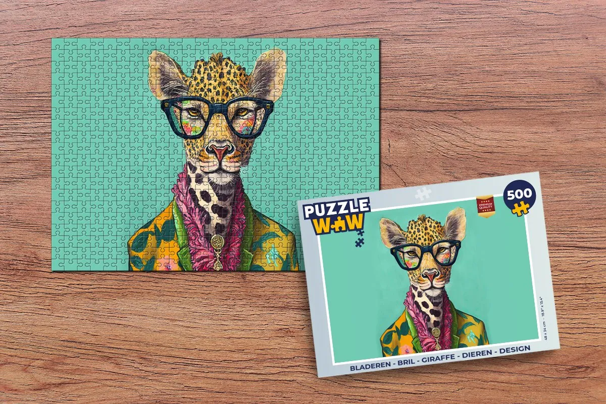 PuzzleWow Giraffe Legpuzzel 500 Stuks - Multicolor