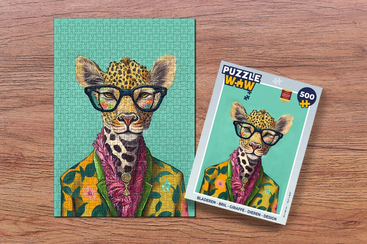 PuzzleWow Giraffe Legpuzzel 500 Stuks - Multicolor