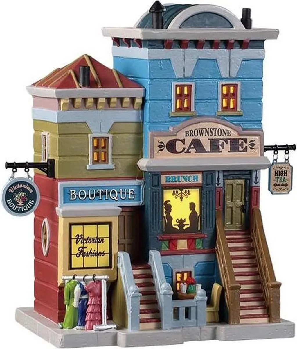 Lemax Brownstone Café Kersthuisje