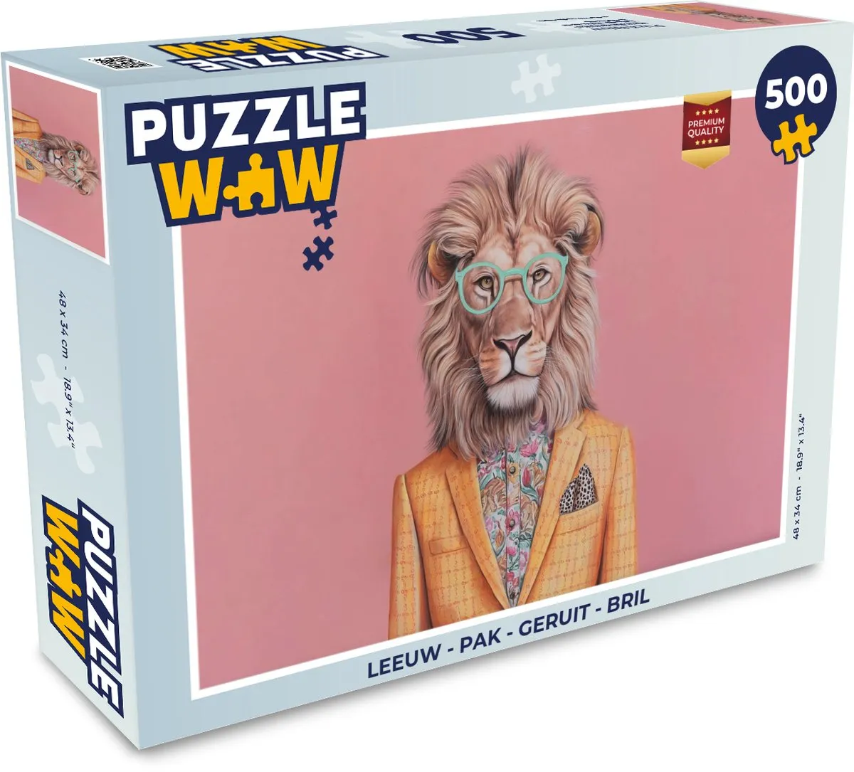PuzzleWow Leeuw Legpuzzel 500 Stuks