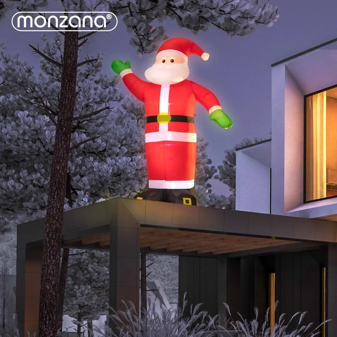 Monzana Opblaasbare Kerstman XXL 250cm - Rood/Wit - 4 LED