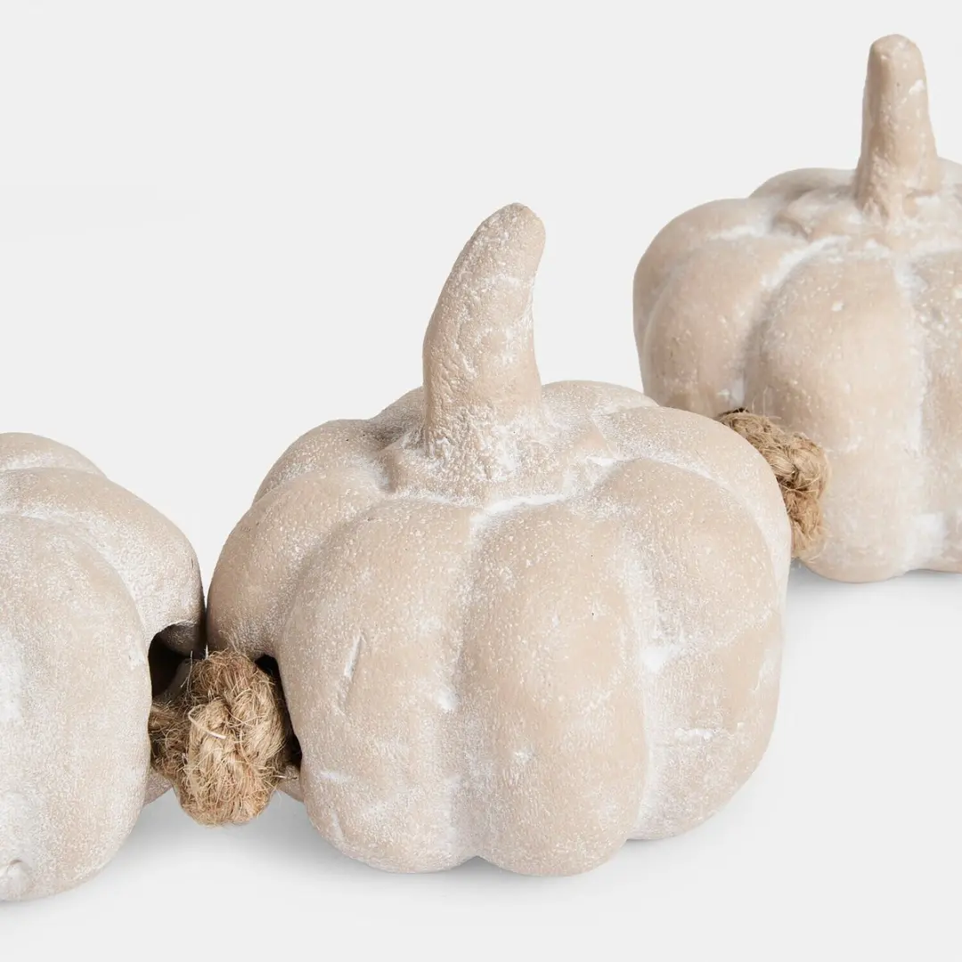 Loberon Guirlande Larivonne Pompoenen - 10 Stuks - Beige