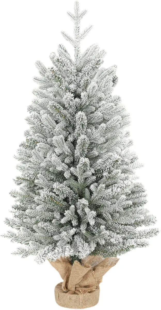 HOMCOM Kerstboom Kunststof, metaal 50L x 50B x 90H cm Groen+Wit