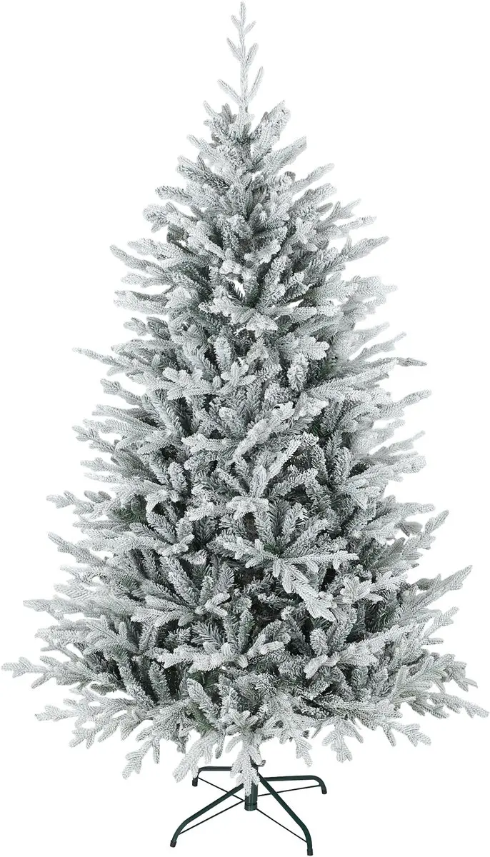 HOMCOM Kerstboom Kunststof, Metaal 109L x 109B x 180H cm Groen+Wit