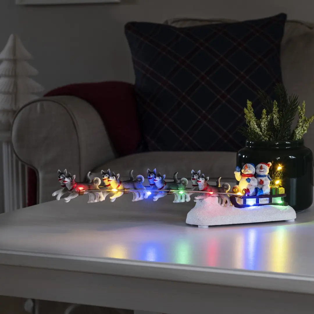 Konstsmide Kerstman in Slee Beeldje - Verlichting - 37,5x8,5x6,5cm - Multi - afbeelding 3 van 5