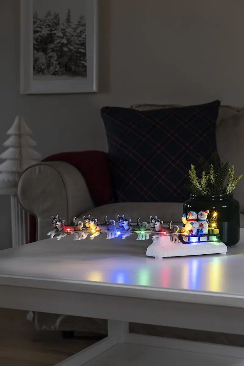 Konstsmide Kerstman in Slee Beeldje - Verlichting - 37,5x8,5x6,5cm - Multi - afbeelding 5 van 5