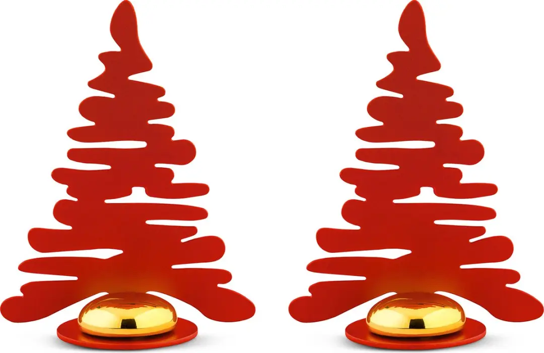 Alessi Bark Kerstboom Kerstdecoratie Set Van 2 Rood