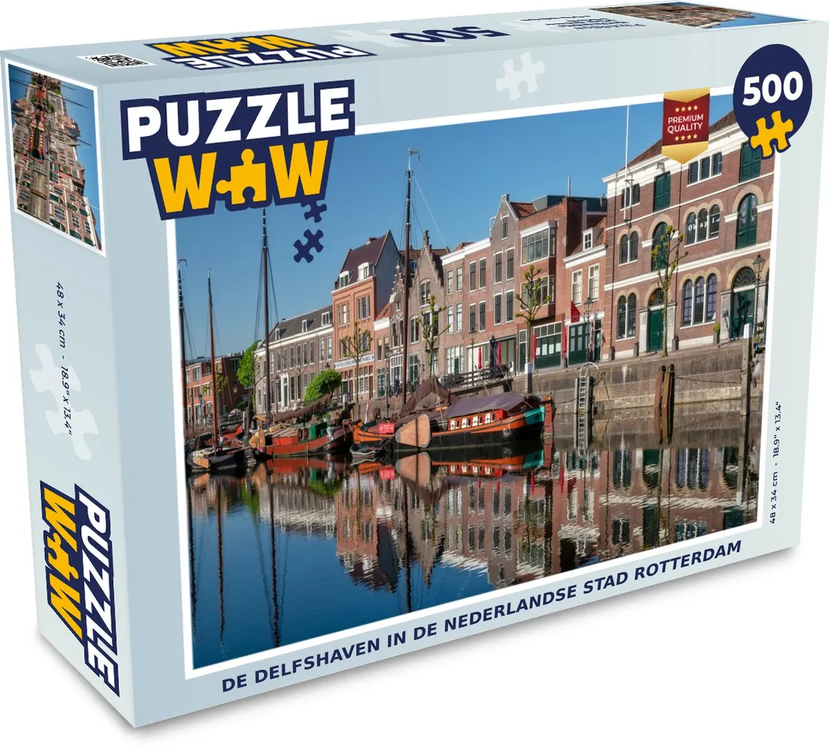 PuzzleWow Rotterdam Zomer Reflectie Legpuzzel 500 Stuks
