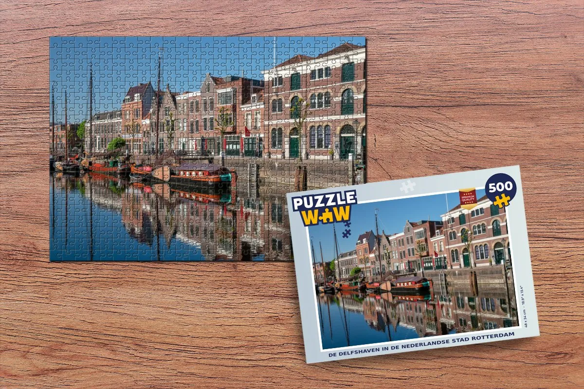 PuzzleWow Rotterdam Zomer Reflectie Legpuzzel 500 Stuks - Multicolor
