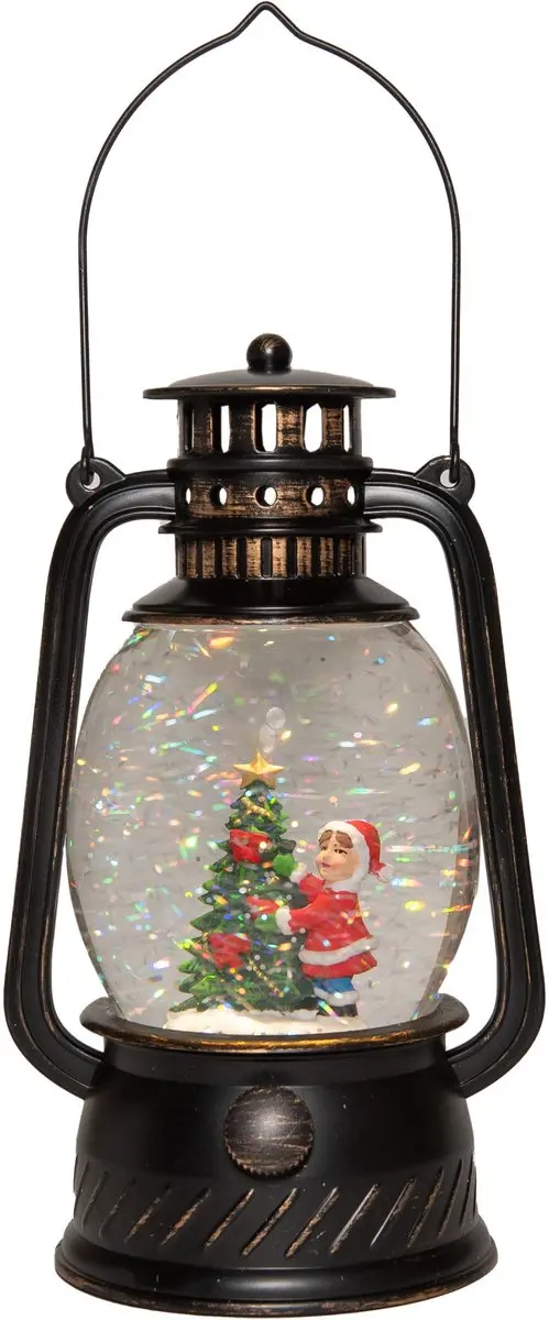 Anna's Collection Sneeuwbol/snowglobe glitter lantaarn