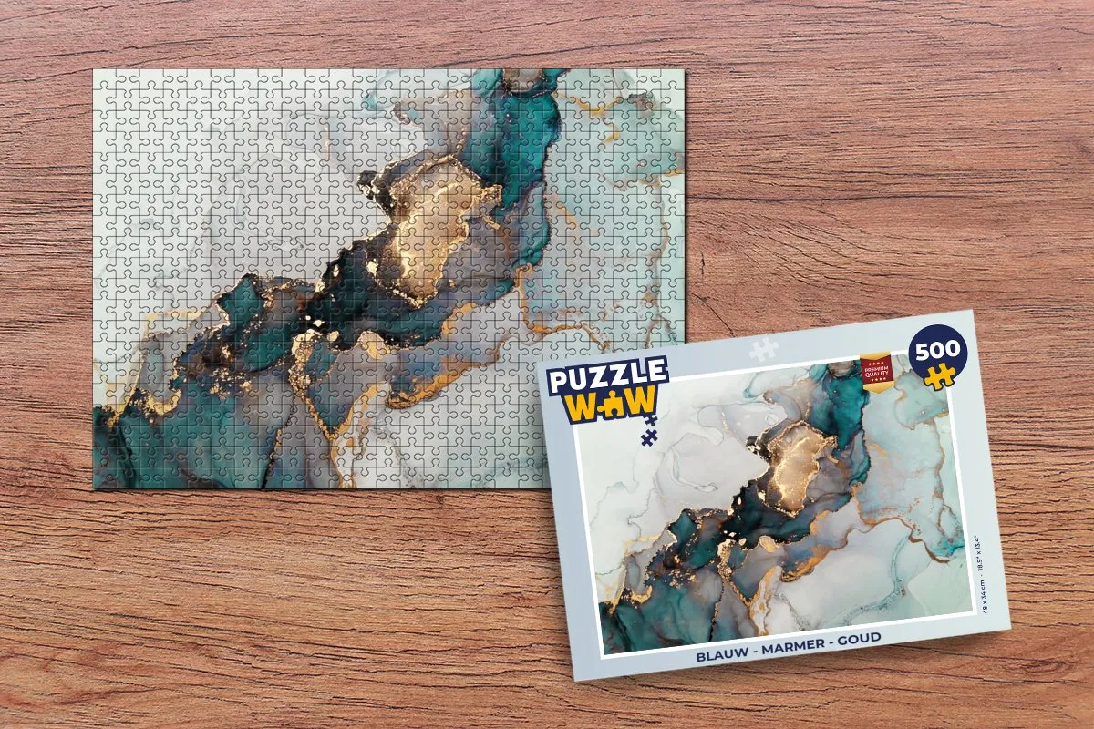 PuzzleWow Marmerprint Legpuzzel 500 Stuks - Multicolor