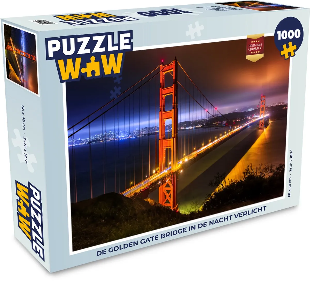 PuzzleWow Legpuzzel De Golden Gate Bridge Nacht 1000 Stuks