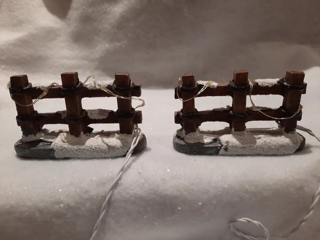 Luxe Verlichte Kerstdorp Hekjes Set van 4 (2x2)
