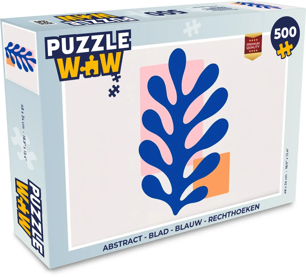 PuzzleWow Abstract Legpuzzel 500 Stuks - Blauw