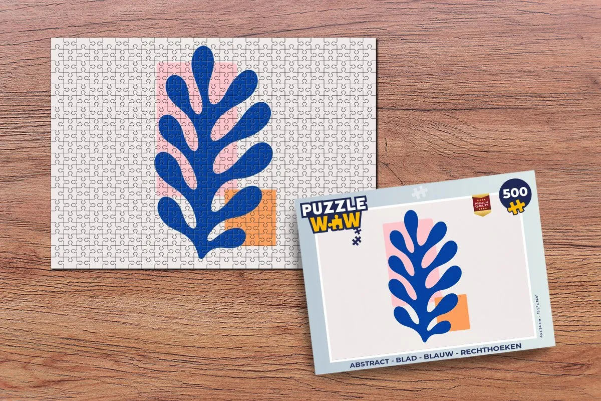 PuzzleWow Abstract Legpuzzel 500 Stuks - Blauw