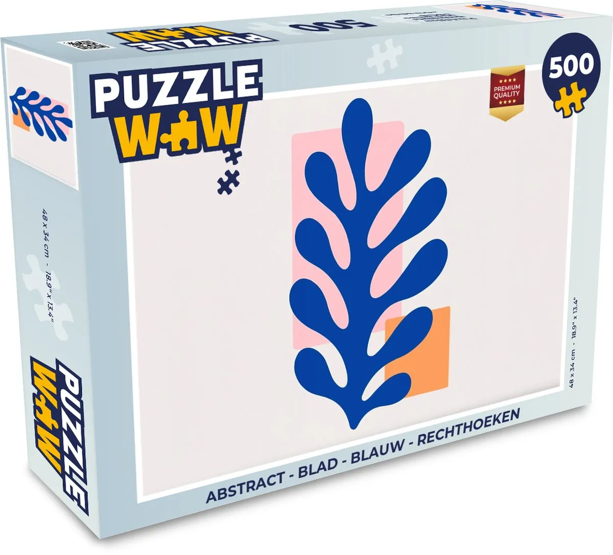 PuzzleWow Abstract Legpuzzel 500 Stuks - Blauw