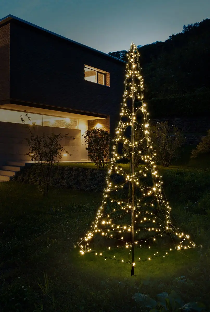 FlinQ Vlaggenmast Kerstboom 3m Warmwit