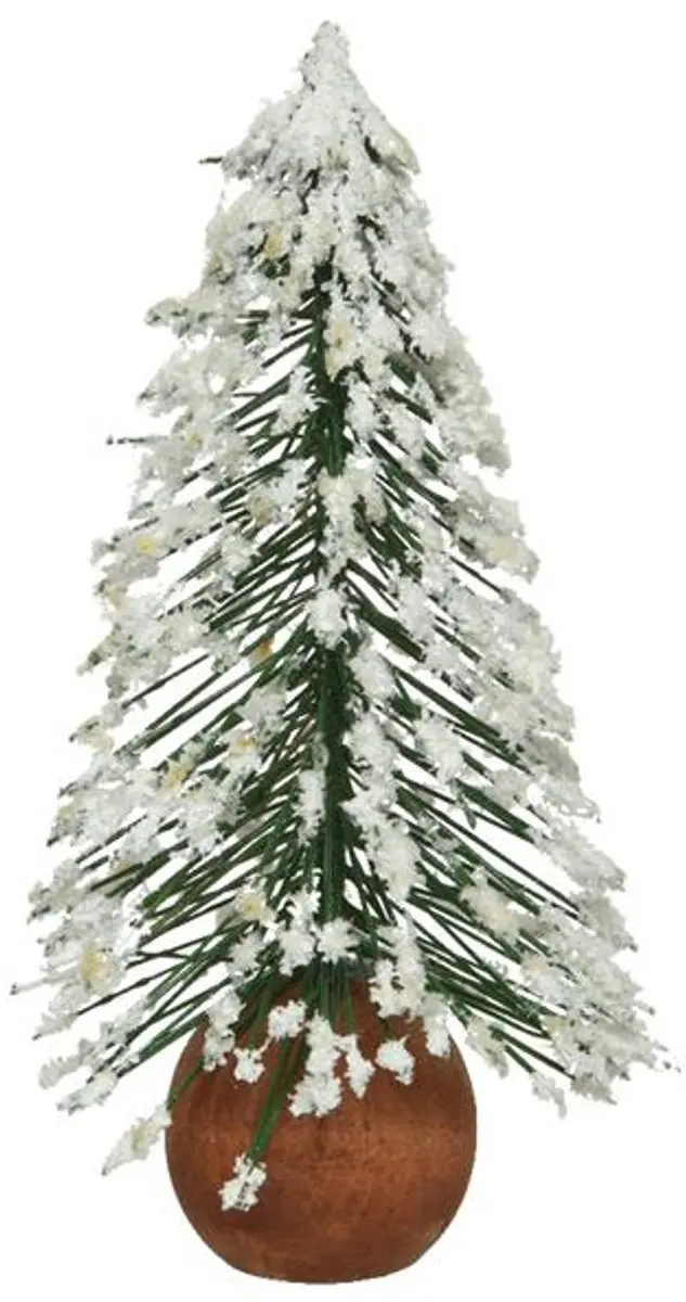 Decoris Mini kerstboom met sneeuw 14cm