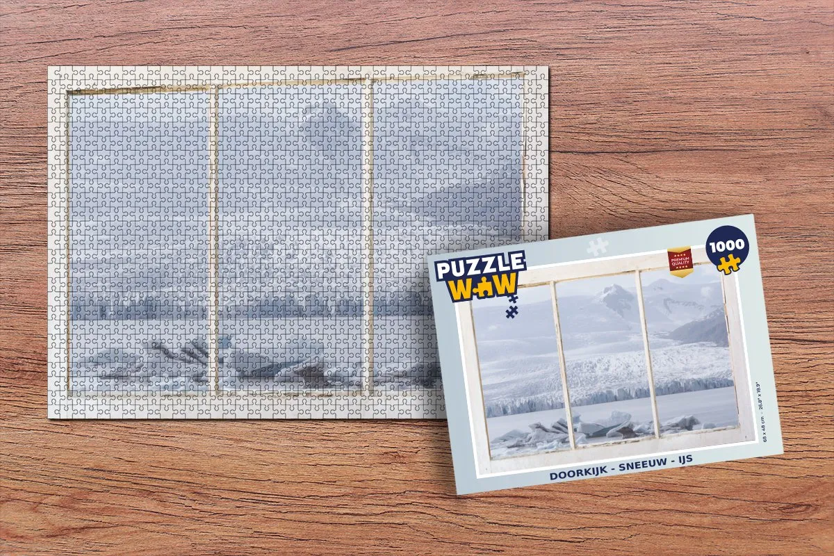 PuzzleWow Doorkijk Sneeuw IJs Legpuzzel 1000 Stuks - Multicolor