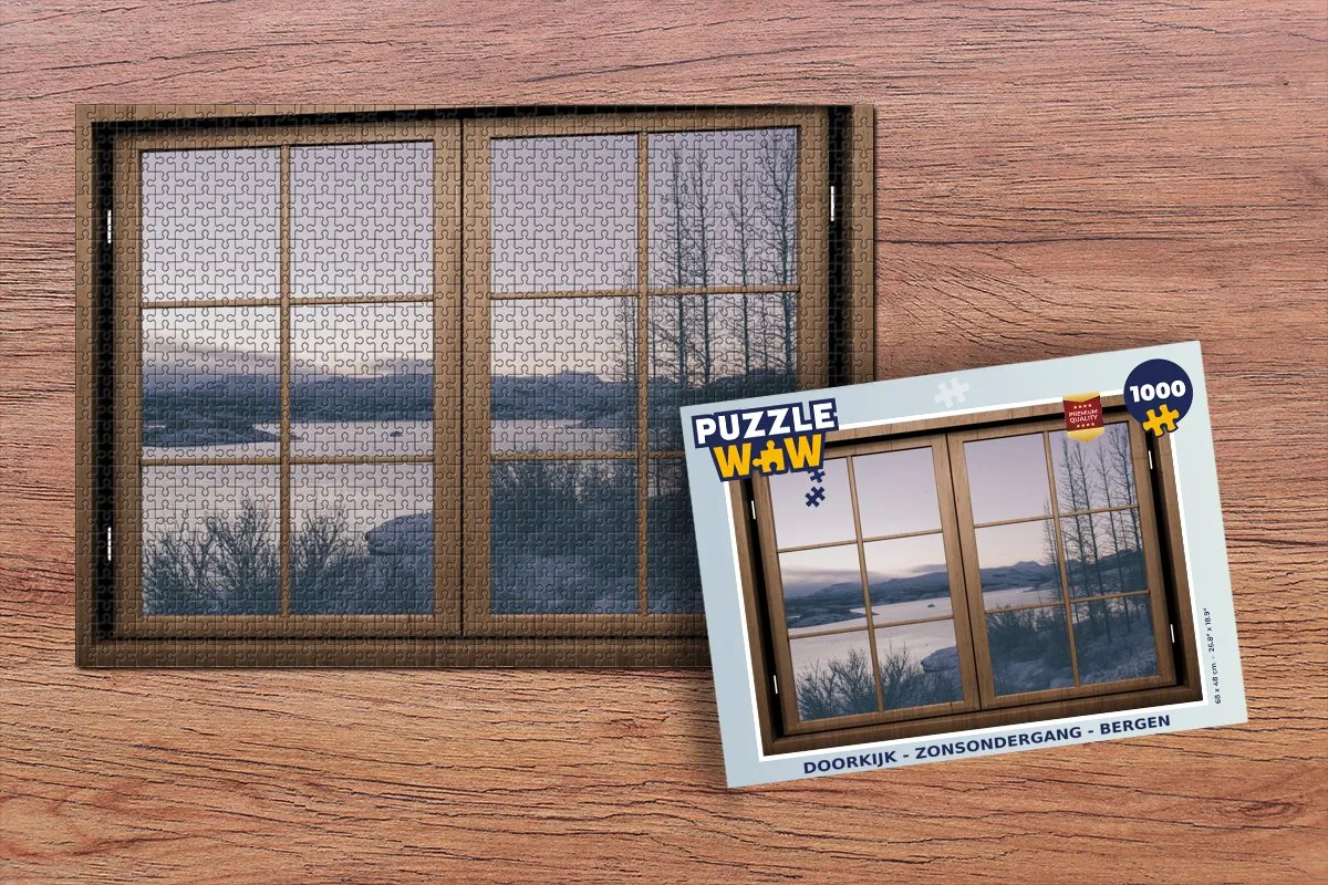 PuzzleWow Doorkijk Zonsondergang Legpuzzel 1000 Stuks - Multicolor