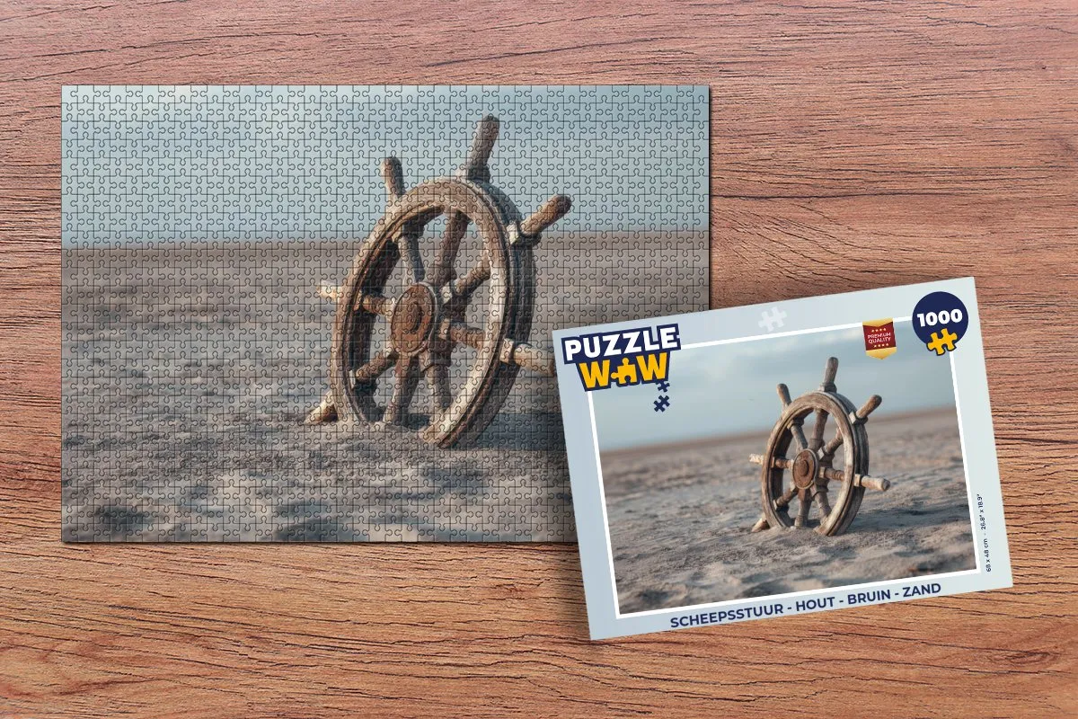 PuzzleWow Scheepsstuur Legpuzzel 1000 Stuks - Bruin