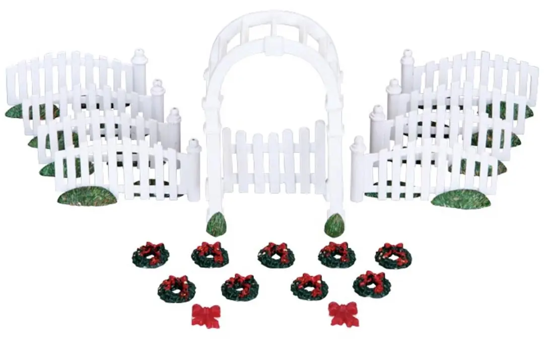 Lemax Plastic Arbor & Picket Fences Set