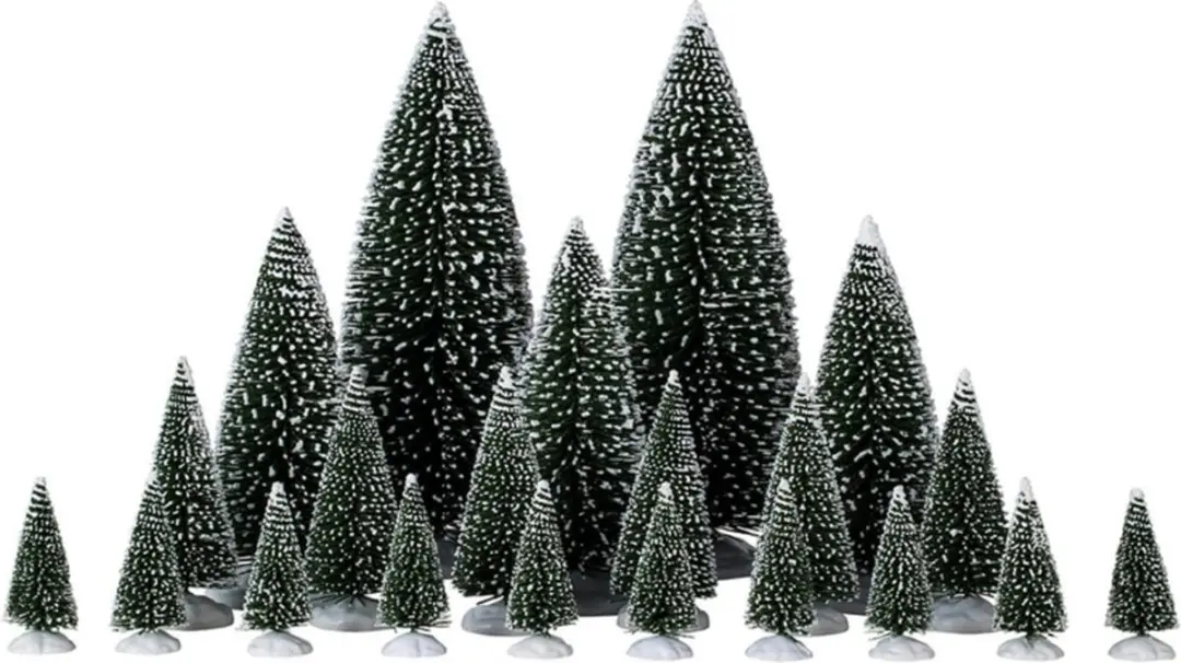 Lemax Miniatuur Kerstbomen Set - 21 Stuks - Neutraal