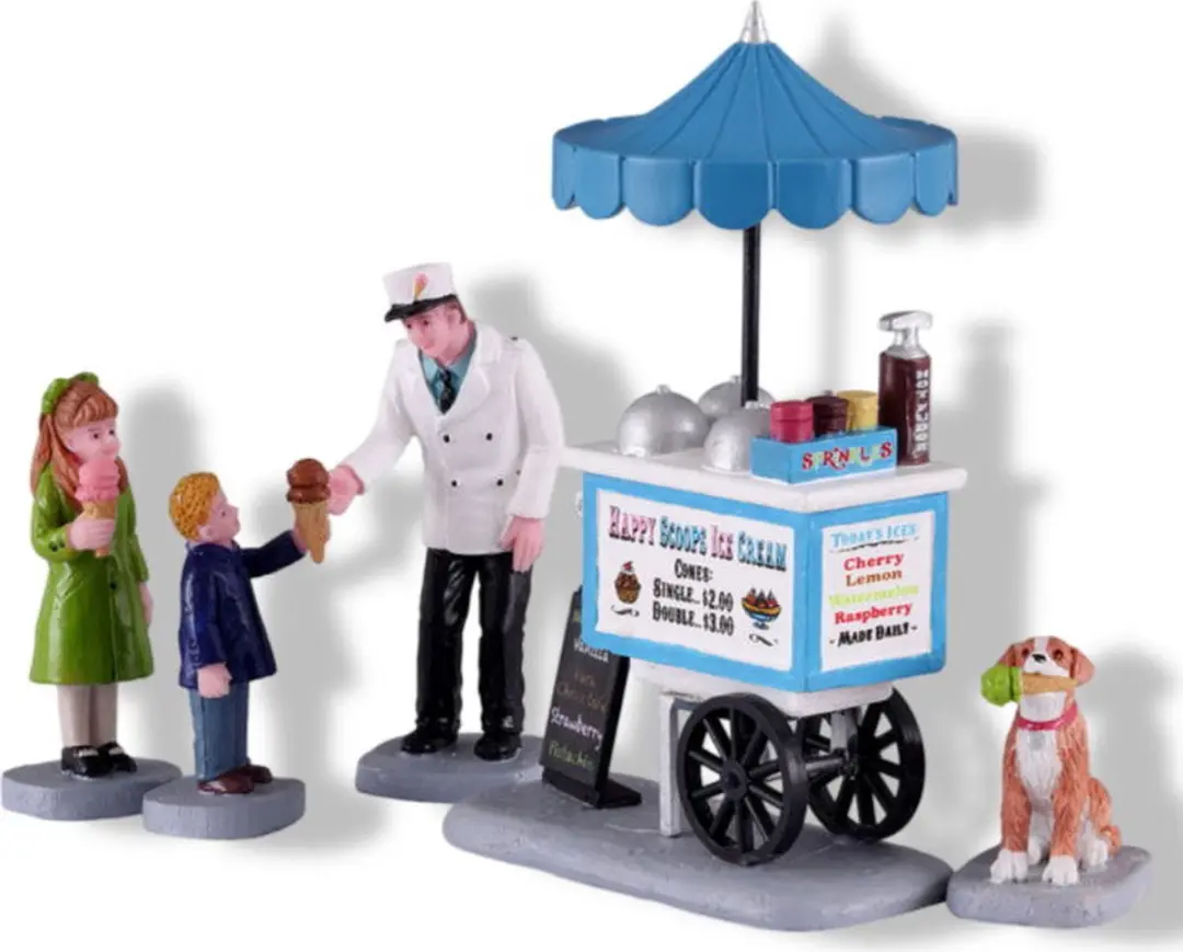 Lemax Happy Scoops IJscomobi - Kersthuisjes & Kerstdorpen - 5 Stuks