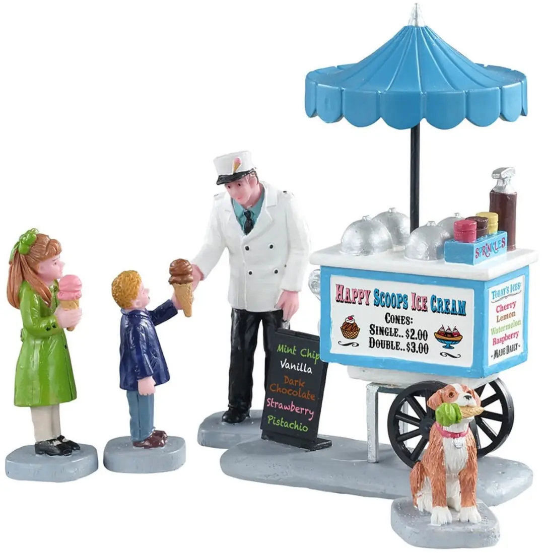 Lemax Happy Scoops IJscomobi - Kersthuisjes & Kerstdorpen - 5 Stuks